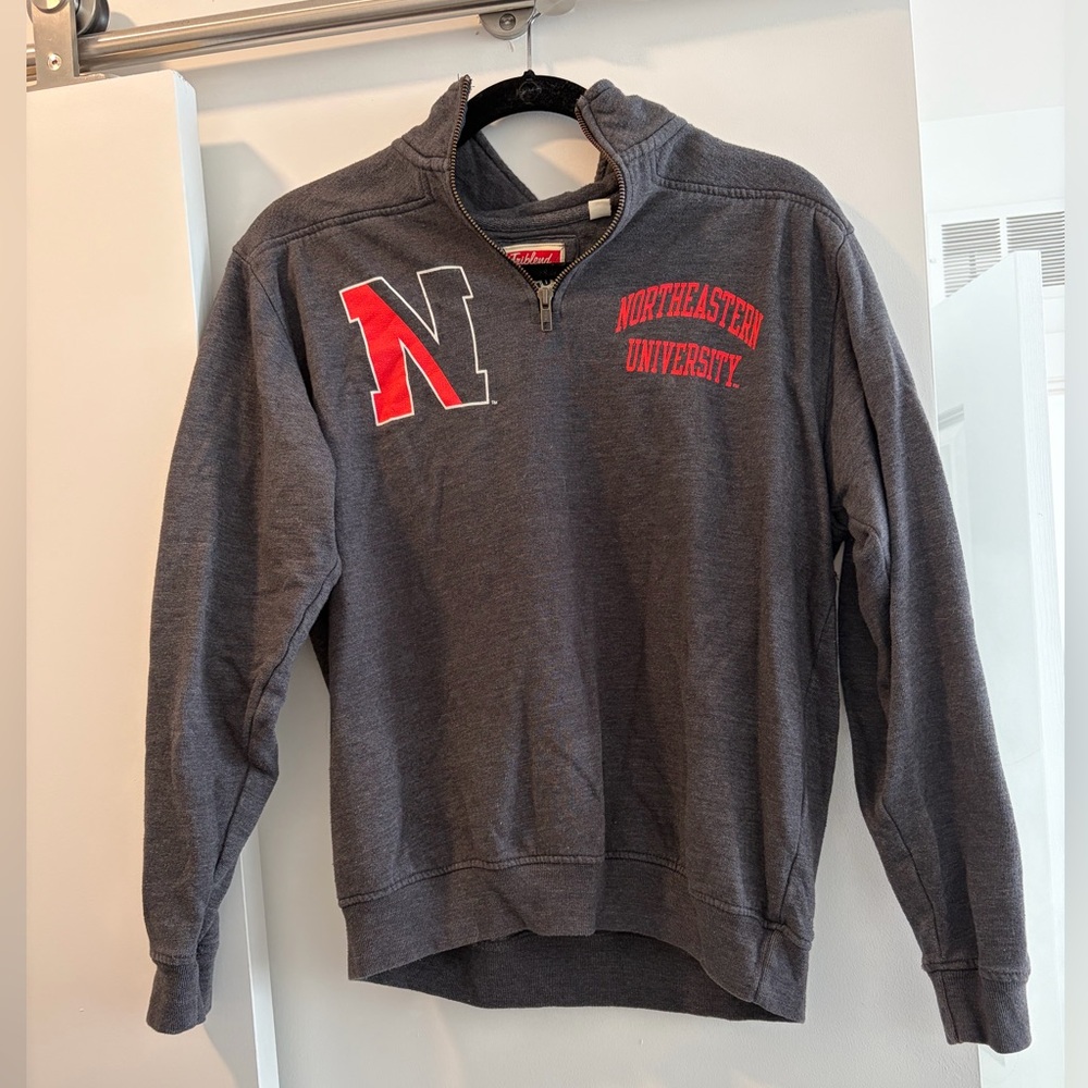 Northeastern University Women’s Vintage Charcoal Quarter-Zip Sweatshirt